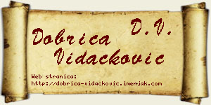Dobrica Vidačković vizit kartica